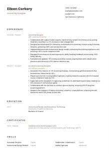 eLearning Designer Resume Template #6