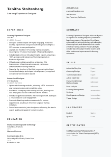 Learning Experience Designer Resume Template #12