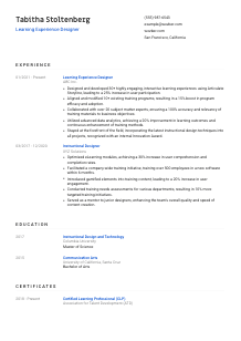 Learning Experience Designer Resume Template #8