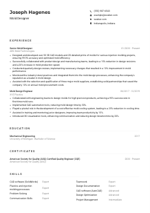 Mold Designer CV Example