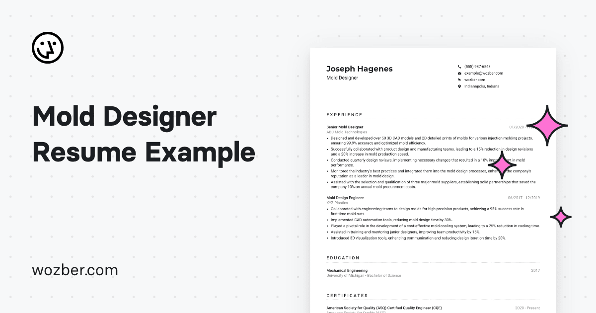 Mold Designer Resume Example