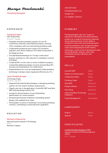 Plumbing Designer CV Template #3