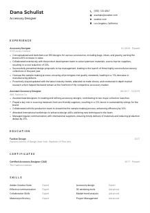 Accessory Designer CV Example