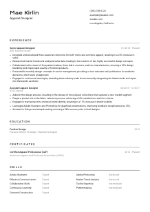 Apparel Designer Resume Template #2