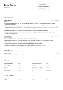 Designer CV Example