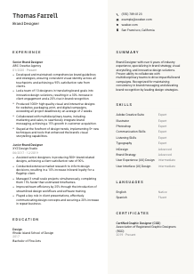 Brand Designer CV Template #2