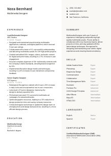 Multimedia Designer CV Template #2