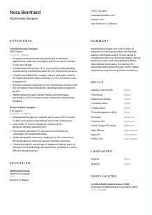 Multimedia Designer CV Template #1