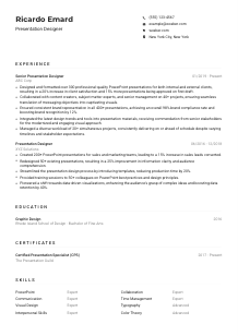 Presentation Designer CV Example
