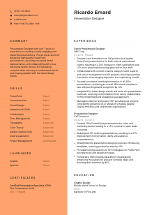 Presentation Designer CV Template #3