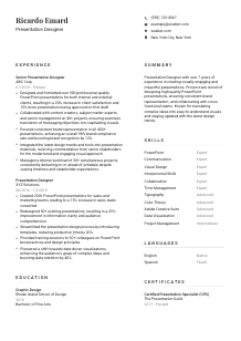 Presentation Designer CV Template #1