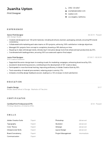 Print Designer CV Example