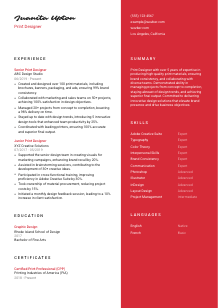 Print Designer CV Template #3