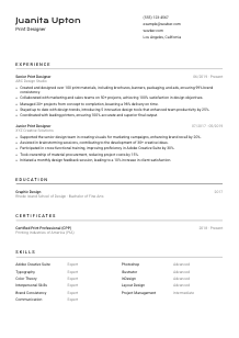Print Designer CV Template #2