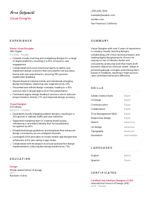 Visual Designer CV Template #2