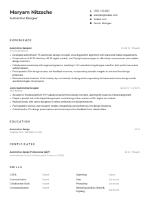 Automotive Designer CV Example
