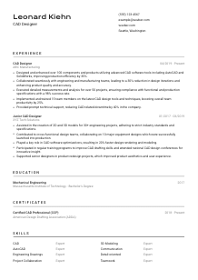 CAD Designer CV Template #2
