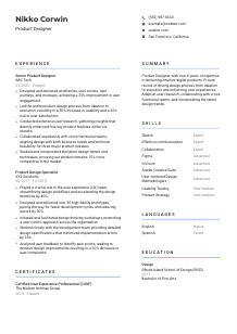 Product Designer CV Template #2