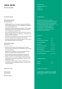 Kitchen Designer CV Template #16