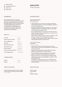 Kitchen Designer CV Template #20