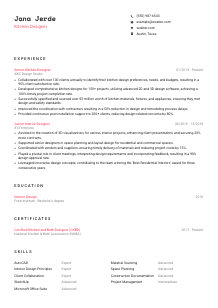 Kitchen Designer CV Template #4