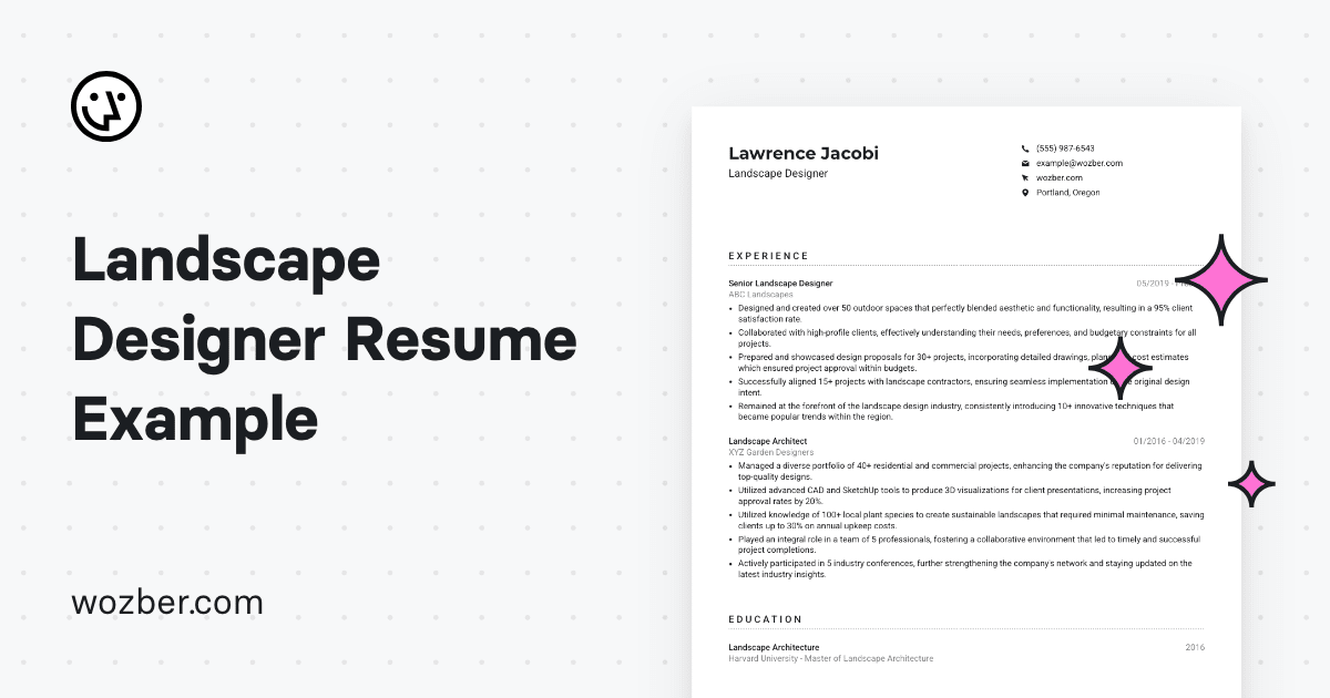 Landscape Designer Resume Example - Og 