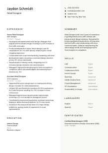 Retail Designer CV Template #2