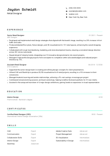 Retail Designer CV Template #3