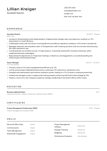 Assistant Director Resume Template #2