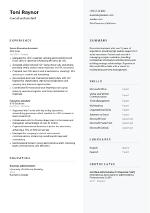 Executive Assistant Resume Template #2