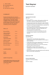 Executive Assistant CV Template #3