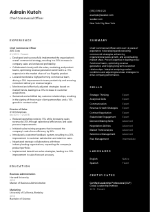 Chief Commercial Officer CV Template #3
