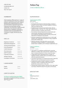 Chief Compliance Officer Resume Template #2