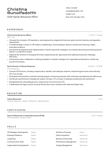 Chief Human Resources Officer CV Template #2
