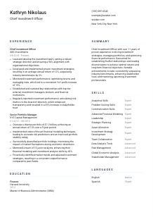 Chief Investment Officer Resume Template #1