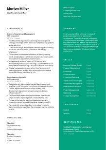 Chief Learning Officer Resume Template #16