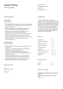 Chief Legal Officer Resume Template #1