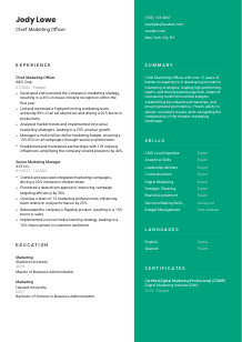 Chief Marketing Officer Resume Template #2