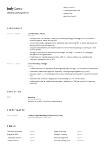 Chief Marketing Officer CV Template #1