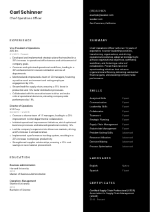 Chief Operations Officer Resume Template #3