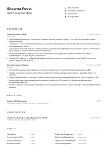 Chief Procurement Officer Resume Example