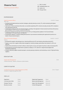 Chief Procurement Officer Resume Template #3