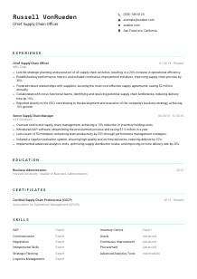 Chief Supply Chain Officer CV Template #3