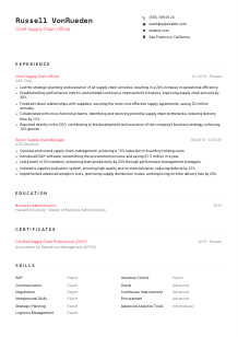 Chief Supply Chain Officer Resume Template #1