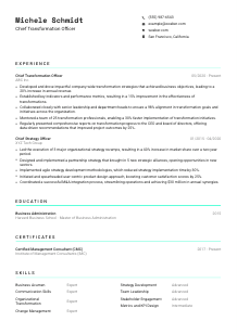 Chief Transformation Officer Resume Template #3