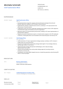 Chief Transformation Officer Resume Template #1
