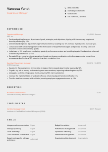 Department Manager CV Template #23