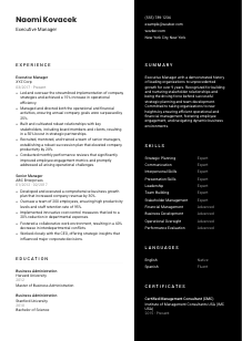 Executive Manager CV Template #3
