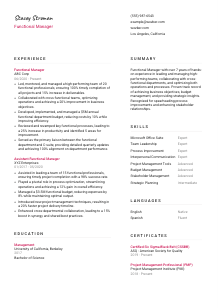 Functional Manager CV Template #11