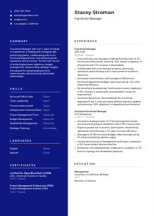Functional Manager CV Template #21
